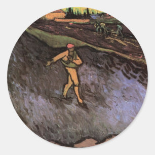 Sticker Rond La Tour : périphérie d'Arles par Vincent van Gogh