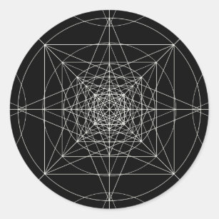 Sticker Rond La troisième géométrie sacrée dimensionnelle