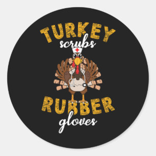 Sticker Rond La Turquie Écrase Les Gants En Caoutchouc Glisser