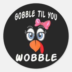 Sticker Rond La Turquie Mignonne Est Confrontée À Des Obstacles