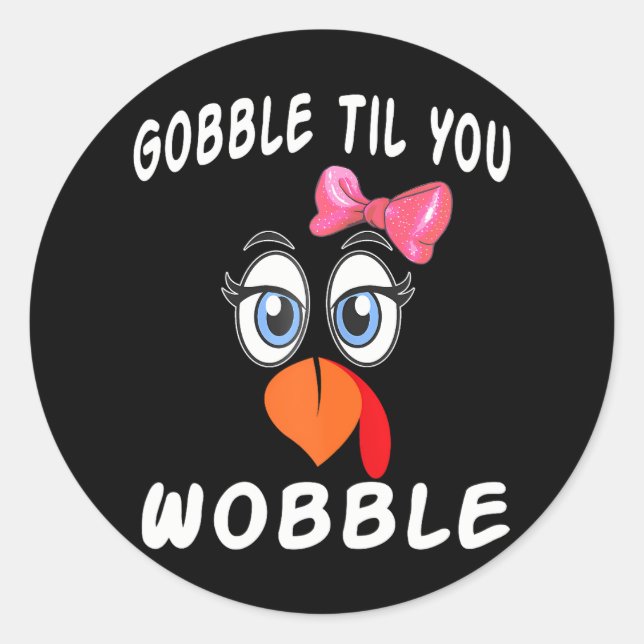Sticker Rond La Turquie Mignonne Est Confrontée À Des Obstacles (Devant)