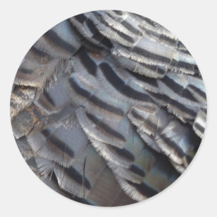 Sticker Rond La Turquie sauvage plumes II Design Abstrait de la