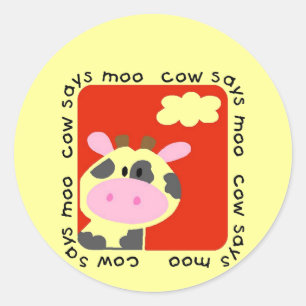 Sticker Rond La vache dit des maillots et des cadeaux de Moo