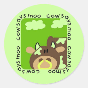 Sticker Rond La vache indique des T-shirts et des cadeaux de