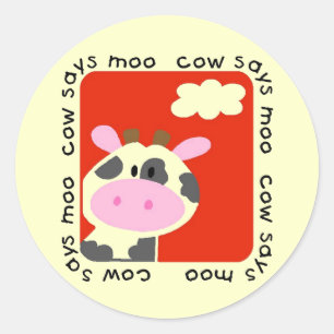 Sticker Rond La vache indique des T-shirts et des cadeaux de