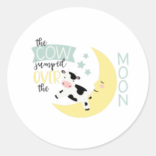 Sticker Rond La vache s'est écrasée sur la lune
