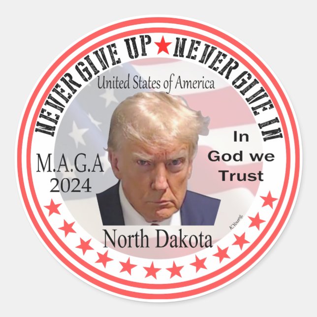 Sticker Rond La vague rouge du président Trump à travers l'Amér (Devant)