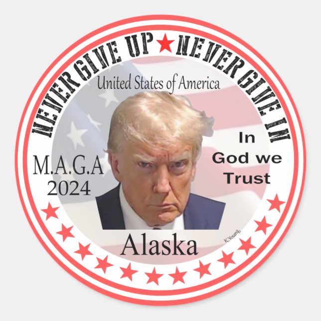 Sticker Rond La vague rouge du président Trump à travers l'Amér (Devant)