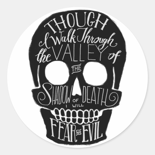 Sticker Rond La Vallée de l'ombre de la mort (Devant)