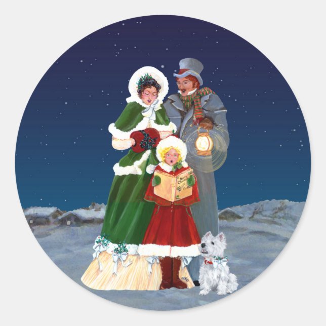 Sticker Rond la veille de Noël (Devant)