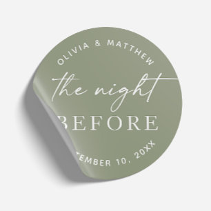 Sticker Rond La veille. Dîner de répétition mariage vert
