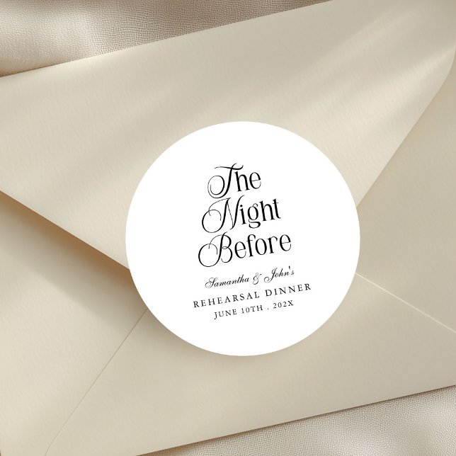 Sticker Rond La veille d'un dîner de répétition élégant et mode (Créateur téléchargé)