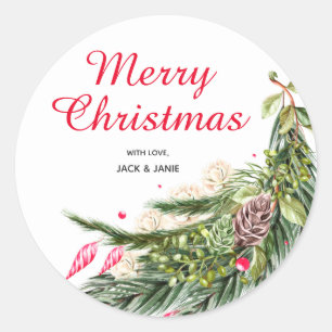 Sticker Rond La verdure de Noël personnalisée