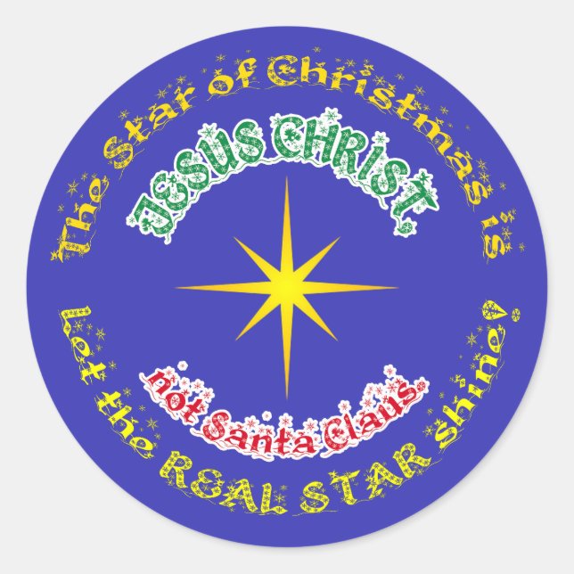 Sticker Rond La véritable étoile de Noël (Devant)