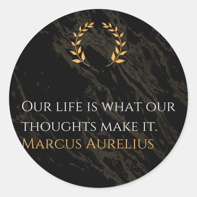 Sticker Rond La vérité de Marcus Aurelius : façonner la vie (Devant)