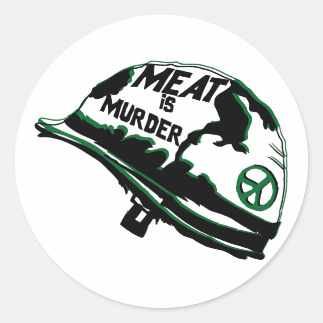 Sticker Rond La viande est un meurtre (Devant)