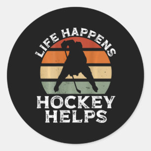 Sticker Rond La vie arrive Hockey aide Ckprint Joueur de hockey