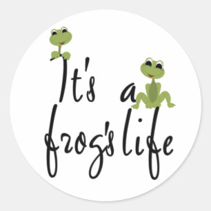 Sticker Rond La vie de grenouilles