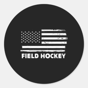 Sticker Rond La vie de hockey sur gazon Drapeau américain Desig
