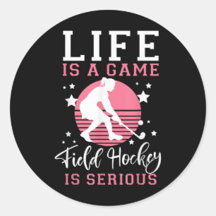 Sticker Rond La vie de hockey sur gazon est un jeu de hockey su