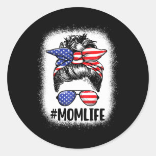 Sticker Rond La vie de maman Américaine Maman Chignon Méssy Fem
