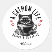 La vie de maman de chat commence avec du café - pe