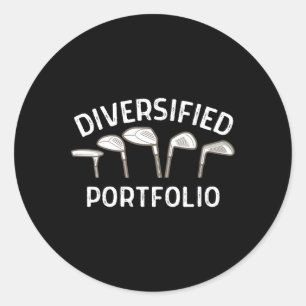 Sticker Rond La Vie De Portefeuille De Golf Diversifiée Est Ple