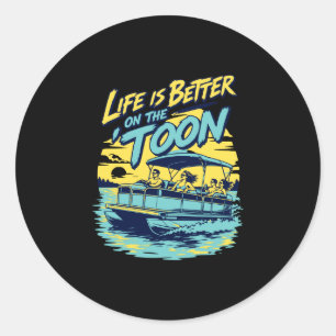 Sticker Rond La vie des hommes est meilleure sur le bateau pont