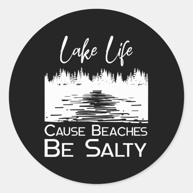 Sticker Rond La vie des lacs cause des plages salées (Devant)