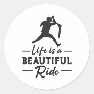 Sticker Rond La Vie Du Pilote De Scooter Est Un Beau Ride Retro