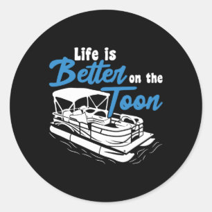 Sticker Rond La vie en bateau est meilleure sur le bateau ponto
