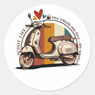 Sticker Rond La vie en scooter