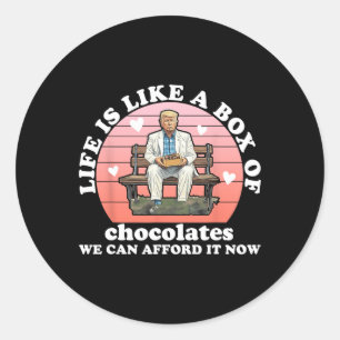 Sticker Rond La Vie Est Comme Une Boîte De Chocolats Que Nous P