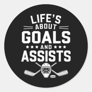Sticker Rond La vie est faite d'objectifs Joueur de hockey sur 