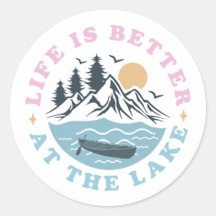 Sticker Rond La vie est meilleure au lac