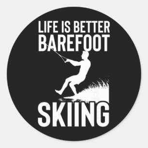 Sticker Rond La vie est meilleure en ski nautique Refoot Sport