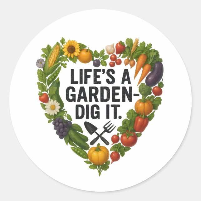 Sticker Rond La vie est un jardin (Devant)