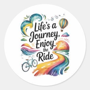 Sticker Rond La vie est un voyage Profitez du tour Inspirationn