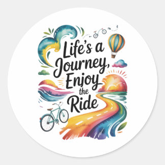 Sticker Rond La vie est un voyage Profitez du tour Inspirationn