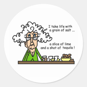Sticker Rond La vie et l'Humour de Tequila