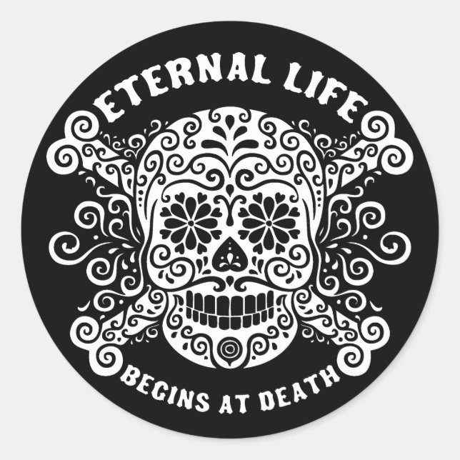 Sticker Rond La vie éternelle commence à la mort (Devant)