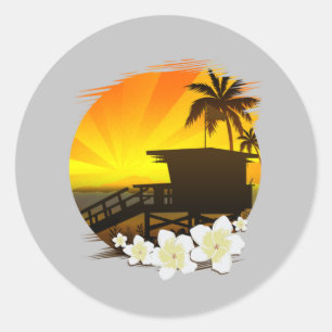 Sticker Rond La Vie Plage