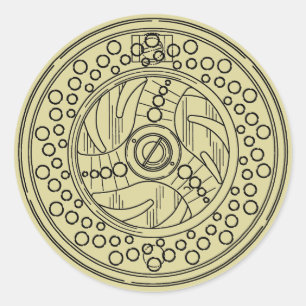 Sticker Rond La vieille pêche raconte  Truite Brown