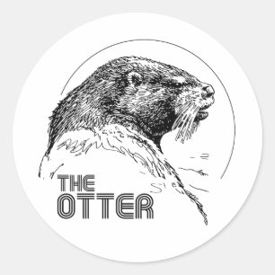 STICKER ROND LA VINTAGE DE LA LOUTRE