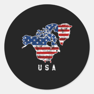 Sticker Rond La vision drôle de Trump de la carte des États-Uni