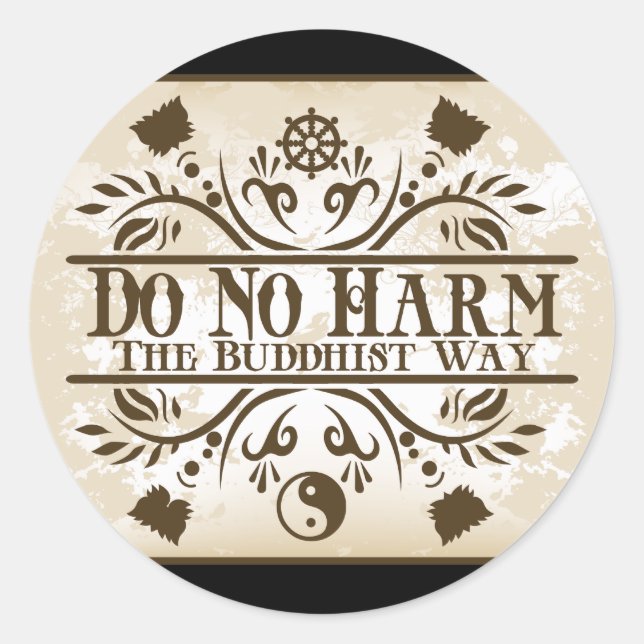 Sticker Rond La voie bouddhiste (Devant)