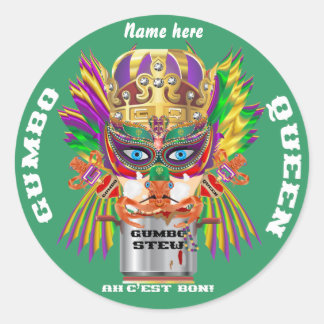 Sticker Rond La vue de la Reine de gombo de festival veuillez
