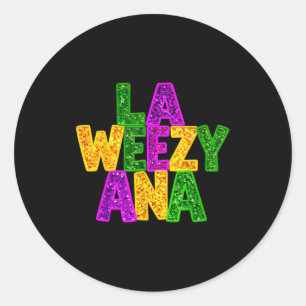 Sticker Rond La Weezy Ana Mardi Gras Louisiane La Nouvelle-Orlé