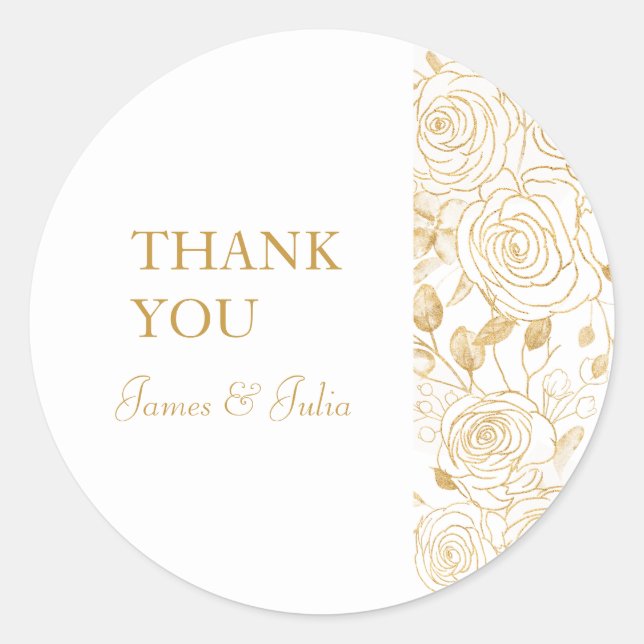 Sticker Rond Label Blooms Dorés (Devant)