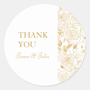 Sticker Rond Label FLEURS DORÉES